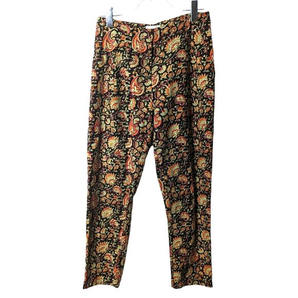 Antik Batik Cherie Pants Medium Black Cotton Paisley Print Boho Indie Festival - Picture 1 of 9